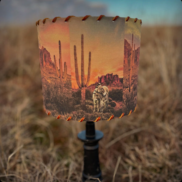 Desert Burros Lampshade 14-inch Large