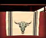 RDR Southwest Bull Skull Dish Towel Black