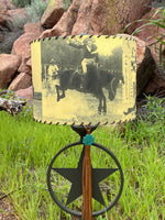 Old West Cowgirl Lampshade Mustard