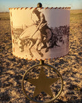 Vintage Bronc Lampshade saddle brown lacing