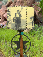 Old West Cowgirl Lampshade Mustard