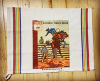 Vintage NFR Program Print Dish Towel Red  lol