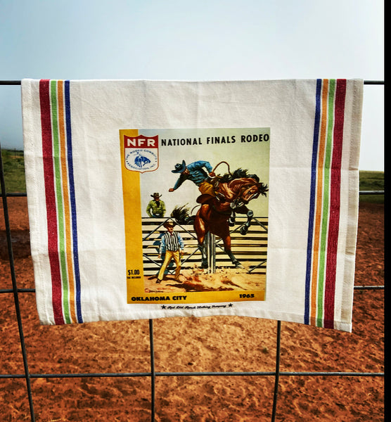 Vintage NFR Program Print Dish Towel