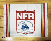 Vintage NFR Program Print Dish Towel Red Back Emblem