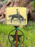 Old West Cowgirl Lampshade Mustard