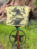 Old West Cowgirl Lampshade Mustard