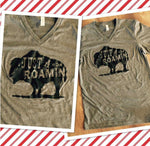 Unisex Fit Deep Heather Black Roamin Buffalo