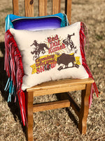 Wild West Show Pillow Red Fringe