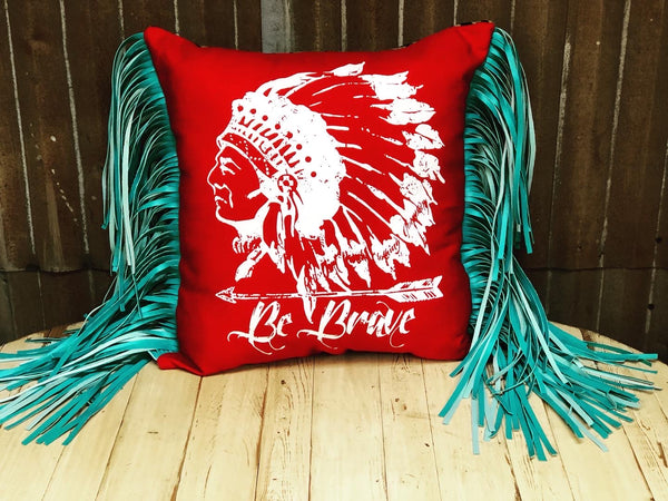 Be Brave Pillow Red