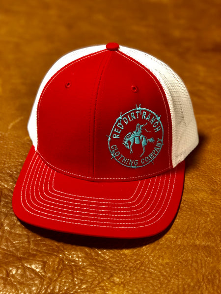 RDR Hat Red/Turquoise Barbed Wire Bronc