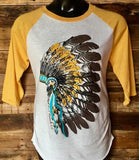 RDR Southwest Headdress Mustard Raglan